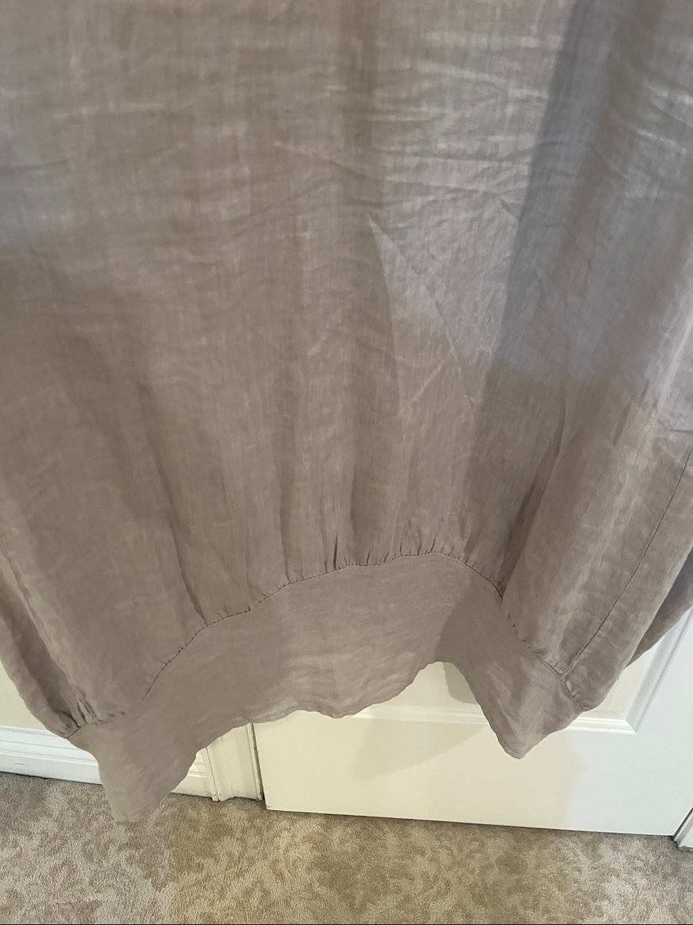 100% linen Rosemarine size 2XL Sleeveless Taupe Bubble/Shift Dress w pockets - Picture 5 of 7